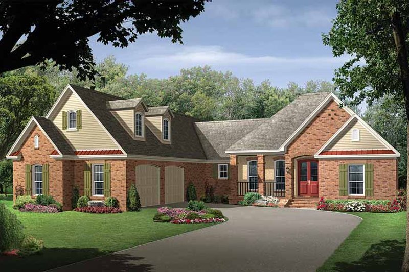 Architectural House Design - Country Exterior - Front Elevation Plan #21-412