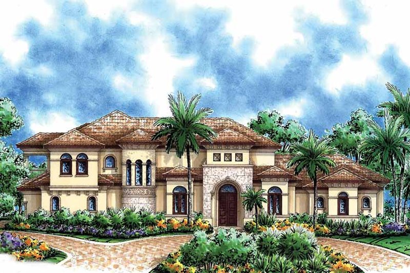 Home Plan - Exterior - Front Elevation 3 for Mediterranean House Plan #1017-39 - 4 bed, 5.5 bath