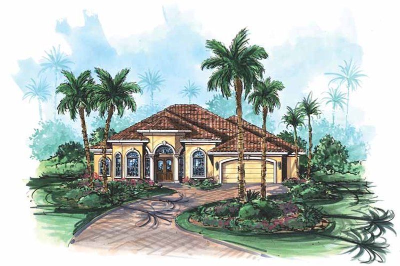 Home Plan - Exterior - Front Elevation 3 for Mediterranean House Plan #1017-119 - 3 bed, 3 bath