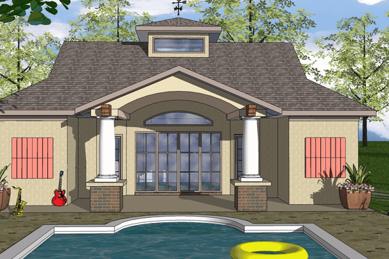 Exterior - Front Elevation for Classical House Plan #8-207 - 1 bed, 1 bath