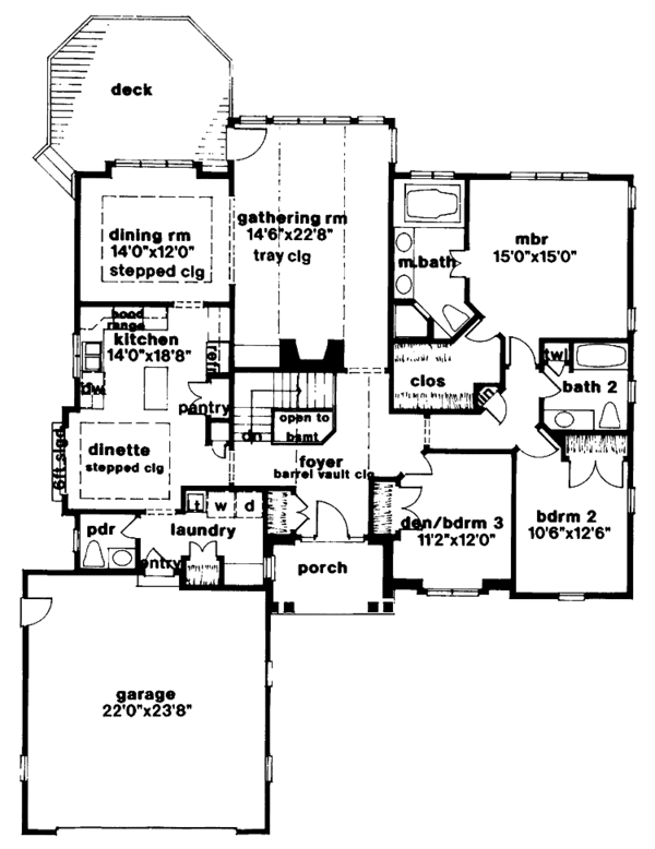 House Design - Ranch Floor Plan - Main Floor Plan #328-178