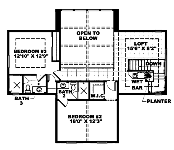Architectural House Design - Contemporary Floor Plan - Upper Floor Plan #1017-52