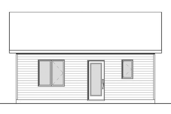 Exterior - Rear Elevation for Cabin House Plan #23-2684 - 2 bed, 1 bath