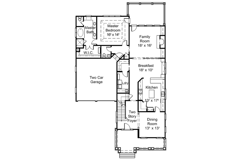 Dream House Plan - Floor Plan - Main Floor for Classical House Plan #429-307 - 3 bed, 3.5 bath