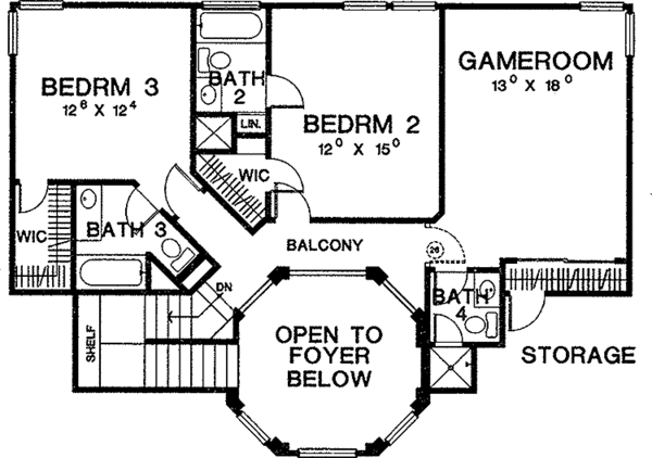 Architectural House Design - European Floor Plan - Upper Floor Plan #472-245