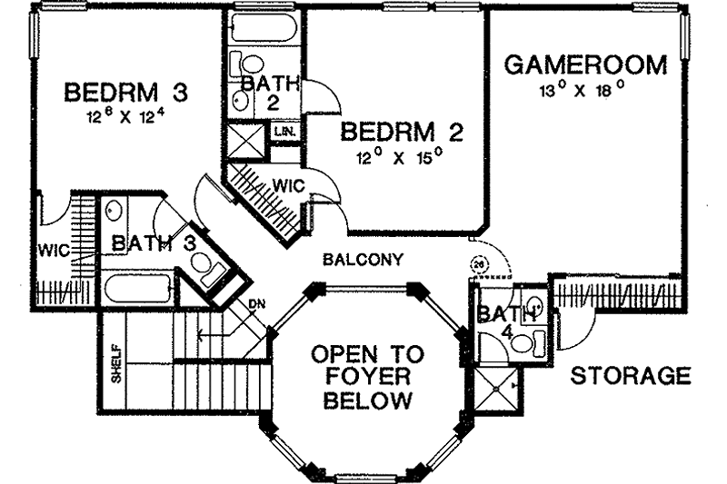 Home Plan - Floor Plan - Upper Floor for European House Plan #472-245 - 3 bed, 4.5 bath
