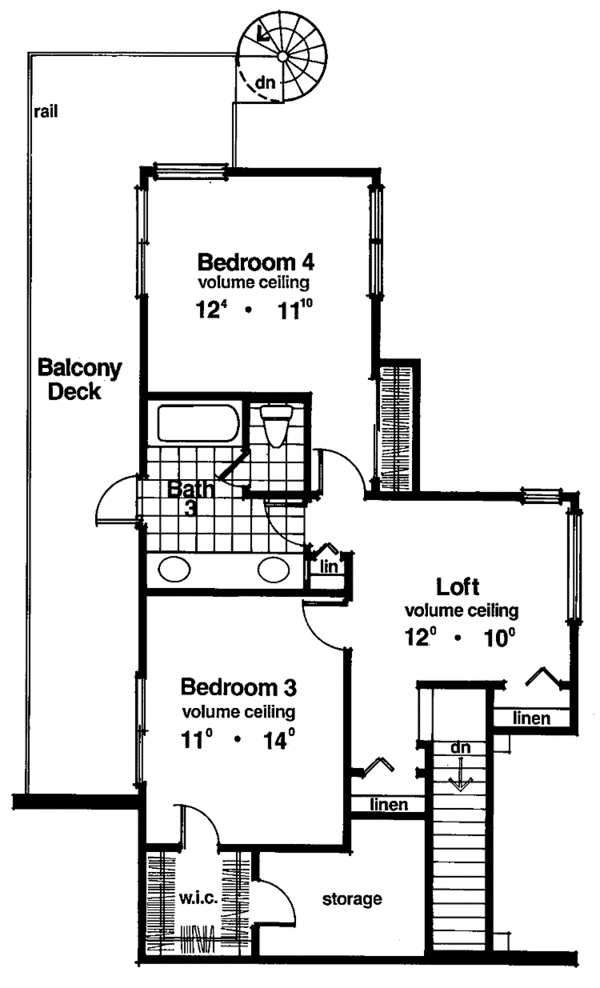 Architectural House Design - Mediterranean Floor Plan - Upper Floor Plan #417-504