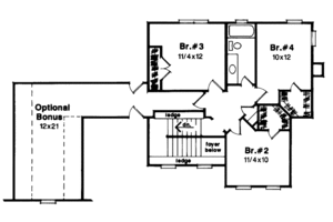Floor Plan - Upper Floor for Traditional House Plan #41-156 - 4 bed, 2.5 bath
