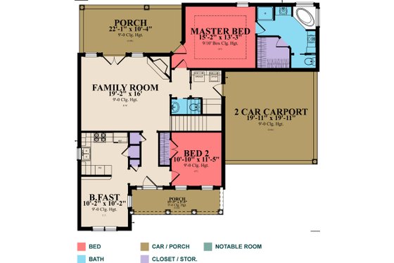 Floor Plan - Main Floor for Country House Plan #63-279 - 3 bed, 2.5 bath