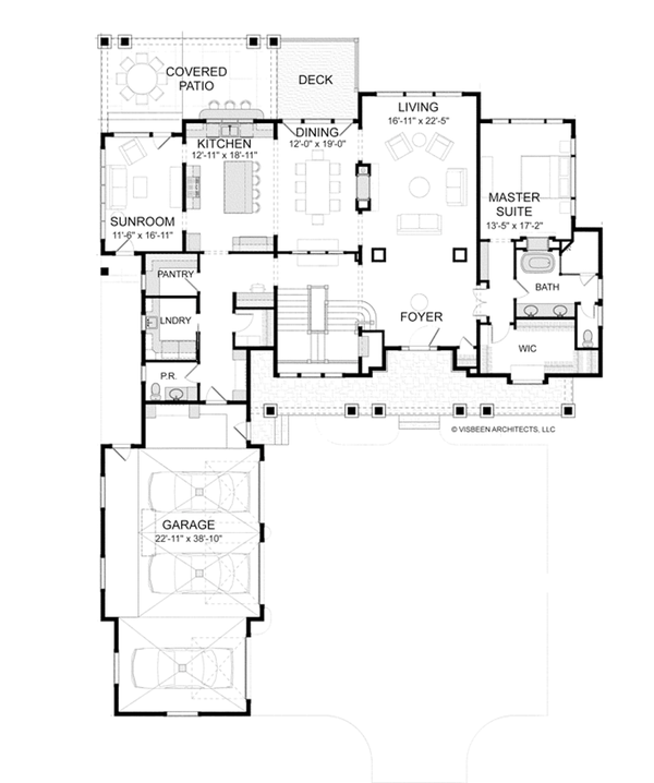 Home Plan - Floor Plan - Main Floor for Farmhouse House Plan #928-455 - 4 bed, 3.5 bath
