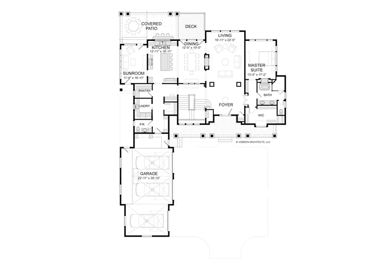 Home Plan - Floor Plan - Main Floor for Farmhouse House Plan #928-455 - 4 bed, 3.5 bath