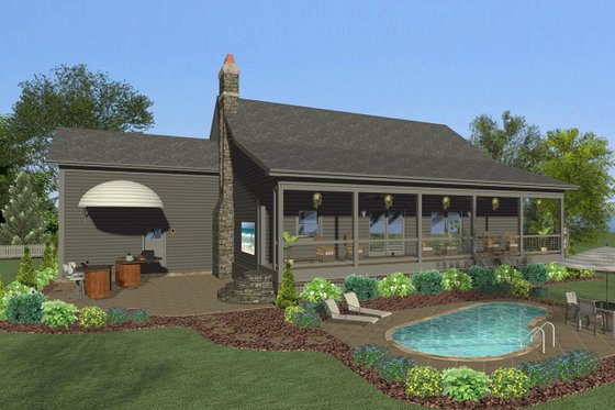 Exterior - Rear Elevation for Craftsman House Plan #56-710 - 4 bed, 3 bath