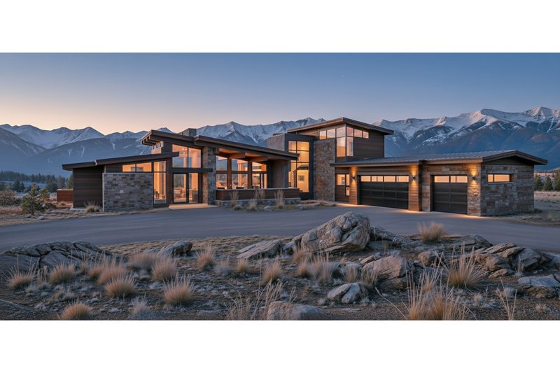 House Blueprint - Modern Exterior - Front Elevation Plan #892-45