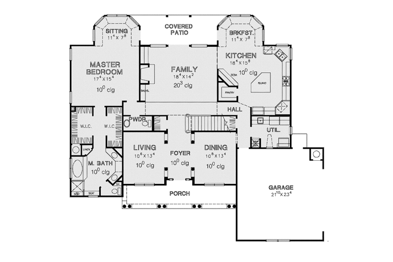 Dream House Plan - Floor Plan - Main Floor for Mediterranean House Plan #472-242 - 5 bed, 3.5 bath