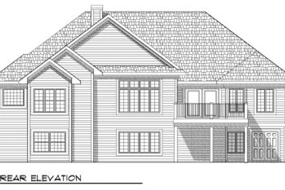 Exterior - Rear Elevation for Traditional House Plan #70-779 - 4 bed, 3 bath