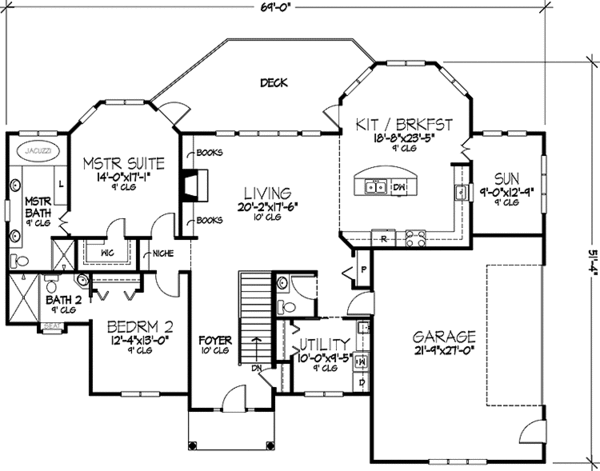 Home Plan - Traditional Floor Plan - Main Floor Plan #320-1430