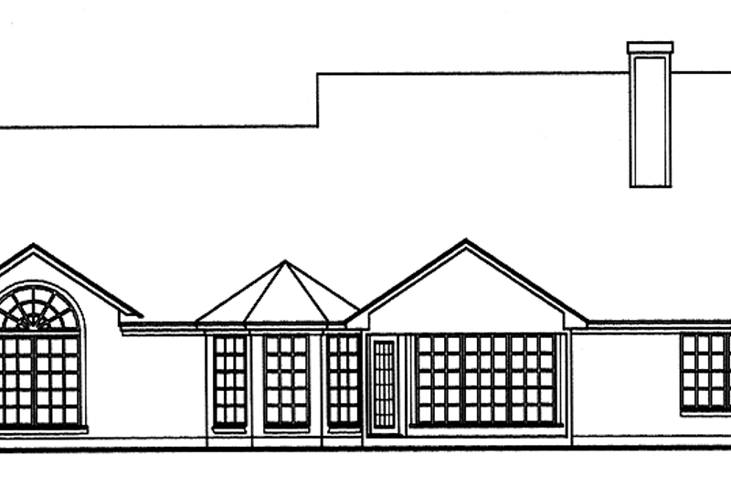 Home Plan - Exterior - Rear Elevation for Country House Plan #42-415 - 3 bed, 2 bath