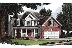 Country Exterior - Front Elevation Plan #927-385