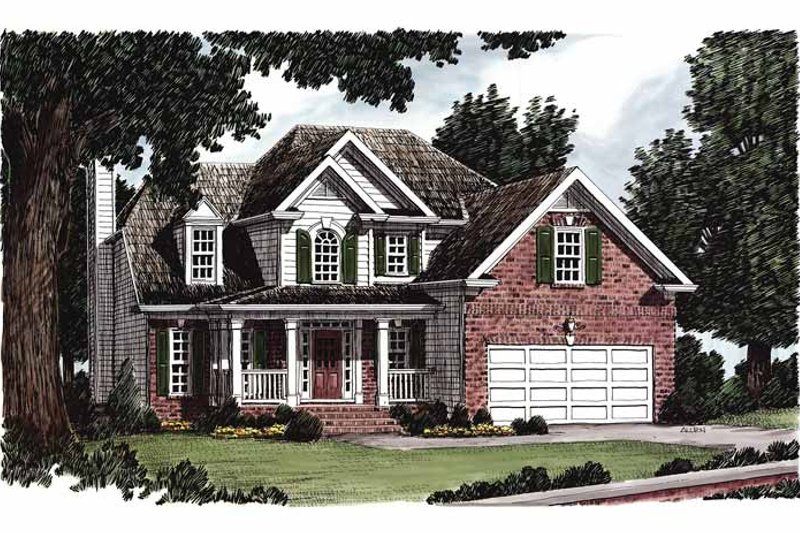 House Blueprint - Country Exterior - Front Elevation Plan #927-385