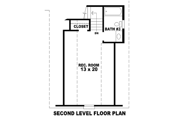 Floor Plan - Upper Floor for European House Plan #81-1102 - 3 bed, 3 bath