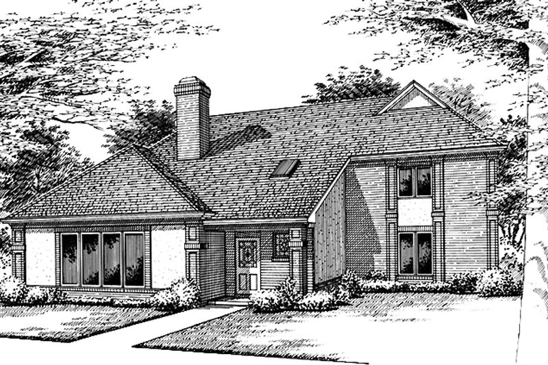 Architectural House Design - Traditional Exterior - Front Elevation Plan #45-463