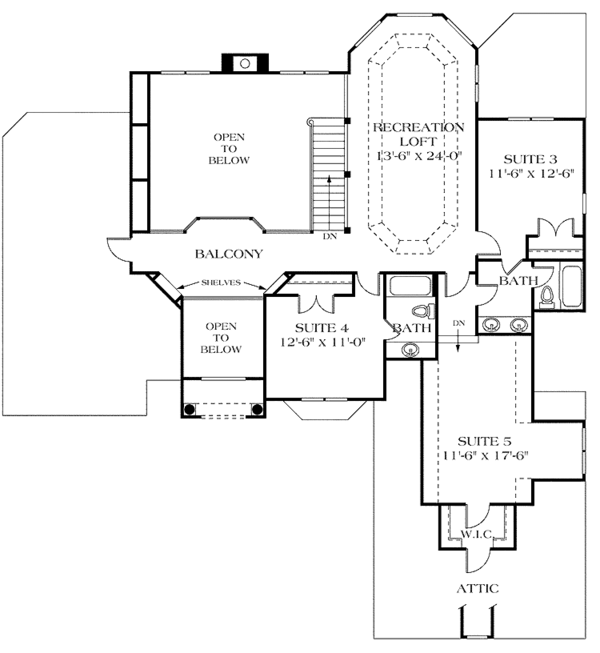 Dream House Plan - Classical Floor Plan - Upper Floor Plan #453-417