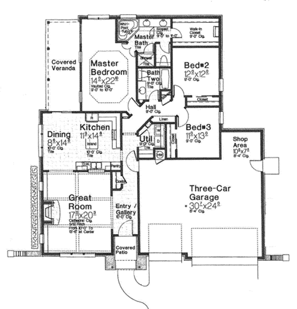 Home Plan - European Floor Plan - Main Floor Plan #310-1261