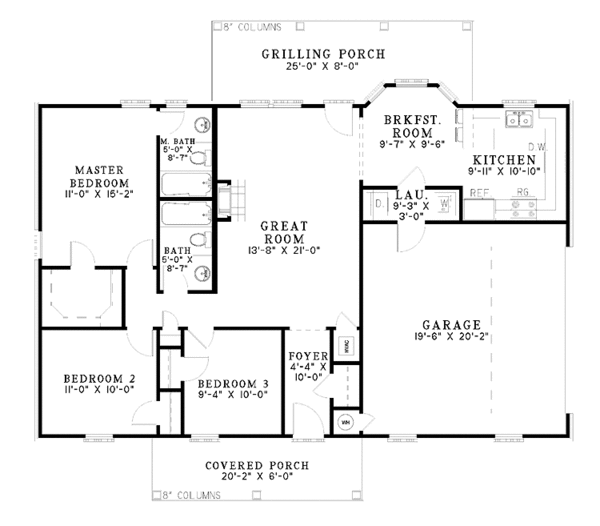 House Design - Ranch Floor Plan - Main Floor Plan #17-2839