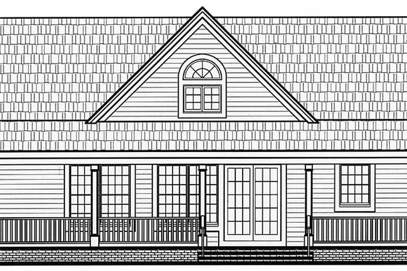 Dream House Plan - Exterior - Rear Elevation for Country House Plan #456-91 - 4 bed, 3 bath