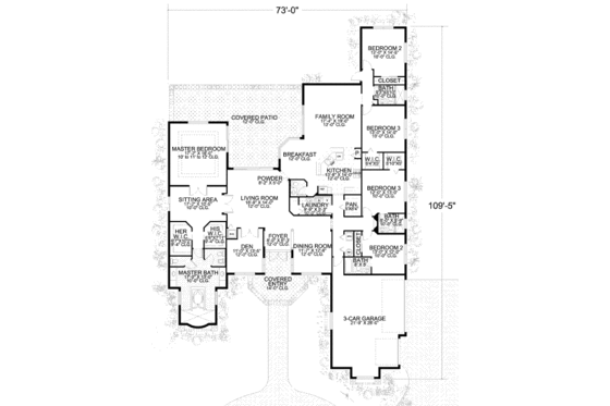 Floor Plan - Main Floor for Mediterranean House Plan #420-282 - 5 bed, 4.5 bath