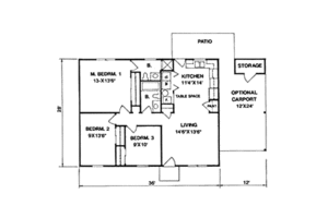 Floor Plan - Main Floor for Ranch House Plan #116-167 - 3 bed, 2 bath