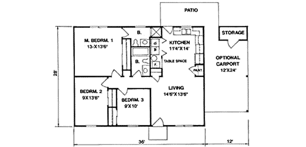 Ranch Floor Plan - Main Floor Plan #116-167