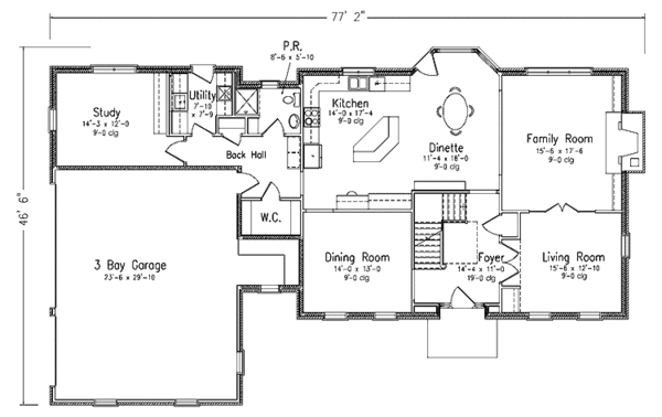 House Blueprint - Classical Floor Plan - Main Floor Plan #994-11