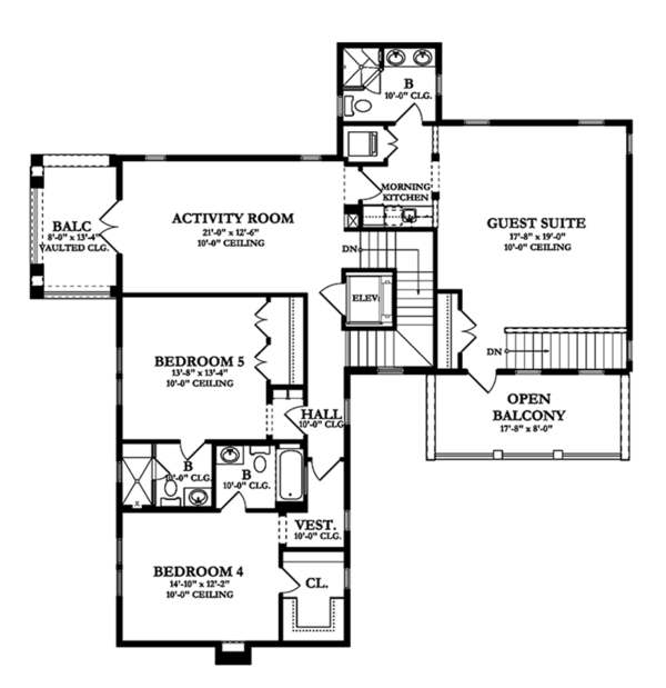 Dream House Plan - Mediterranean Floor Plan - Upper Floor Plan #1058-85