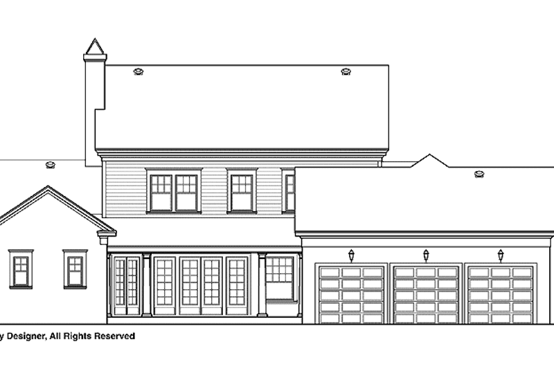 Architectural House Design - Exterior - Rear Elevation for Colonial House Plan #1019-4 - 6 bed, 5 bath