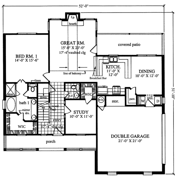 Dream House Plan - Country Floor Plan - Main Floor Plan #42-692