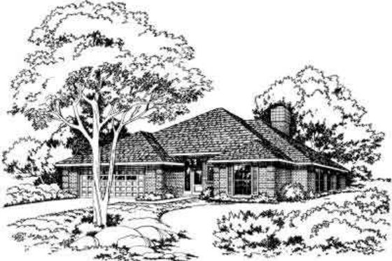 Exterior - Front Elevation for Traditional House Plan #312-495 - 3 bed, 2 bath