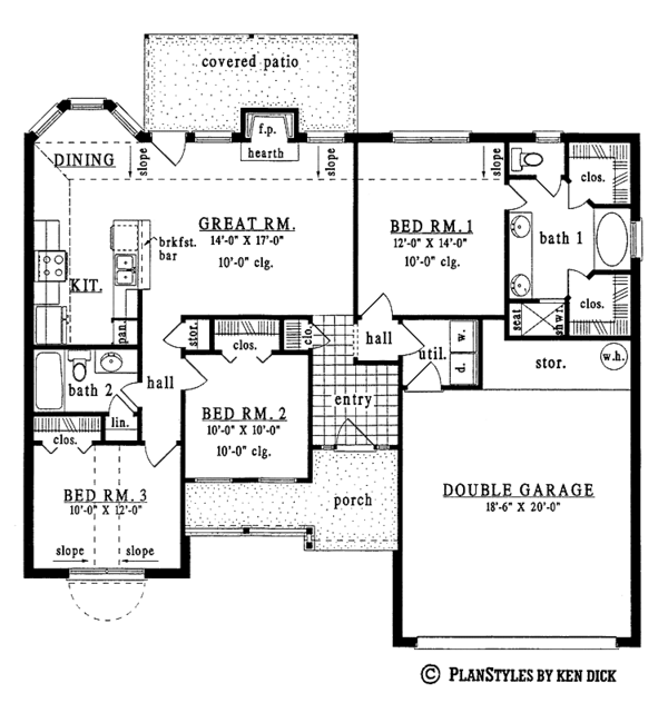 House Design - Country Floor Plan - Main Floor Plan #42-473