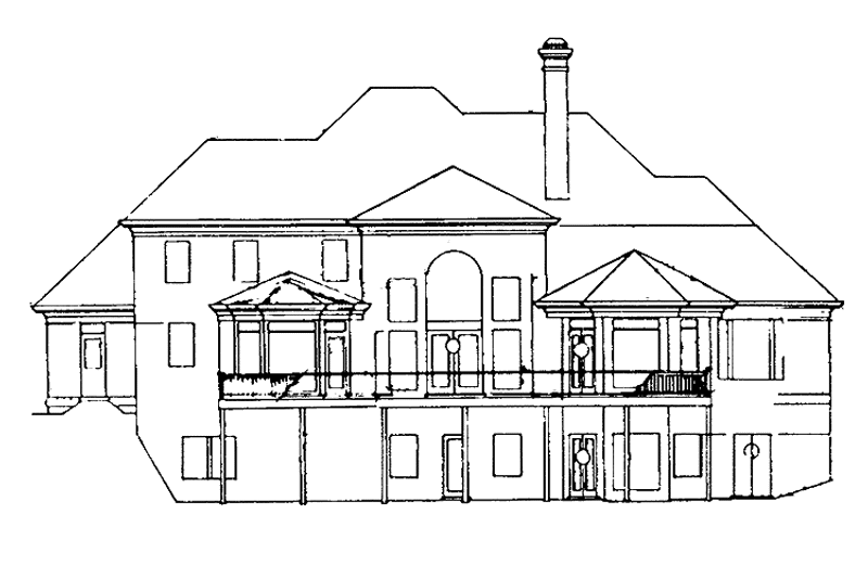 Home Plan - Exterior - Rear Elevation for Traditional House Plan #429-112 - 4 bed, 3.5 bath