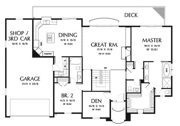 Architectural House Design - Traditional Floor Plan - Main Floor Plan #48-915