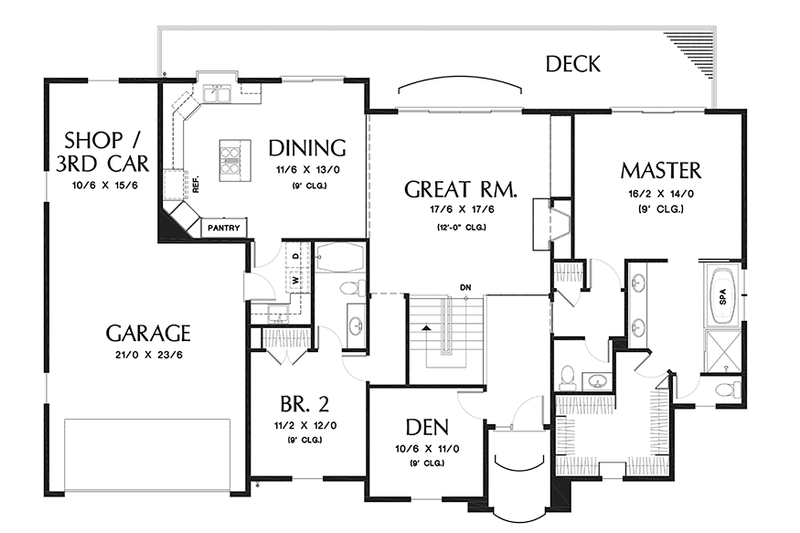 Dream House Plan - Floor Plan - Main Floor for Traditional House Plan #48-915 - 3 bed, 3.5 bath