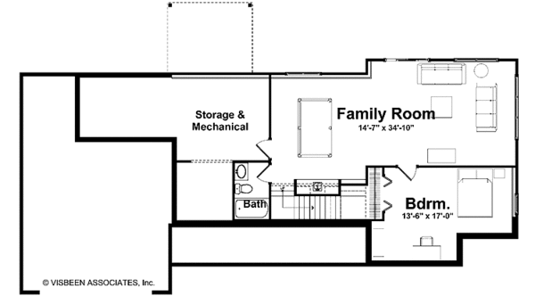 House Design - Craftsman Floor Plan - Lower Floor Plan #928-142
