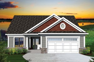 Ranch Exterior - Front Elevation Plan #70-1041