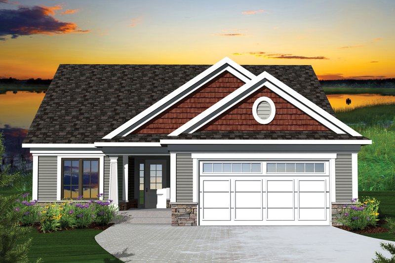 Dream House Plan - Ranch Exterior - Front Elevation Plan #70-1041