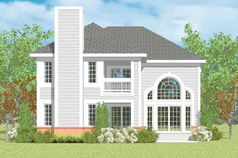 House Blueprint - Traditional Exterior - Rear Elevation Plan #72-1094