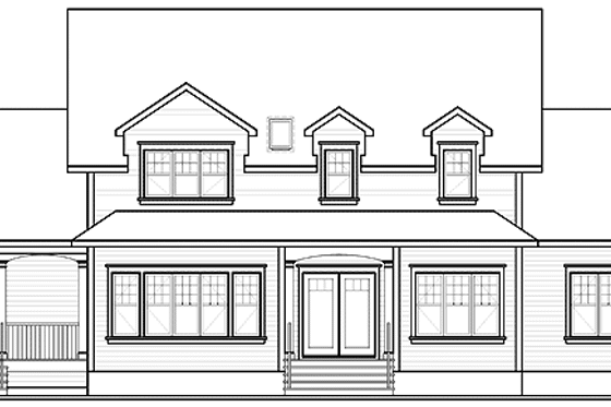 Exterior - Rear Elevation for Traditional House Plan #23-2393 - 5 bed, 4.5 bath