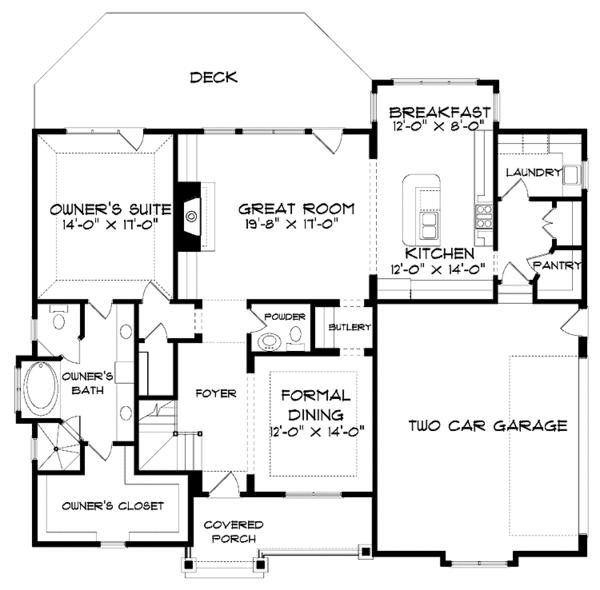 Home Plan - Craftsman Floor Plan - Main Floor Plan #413-903