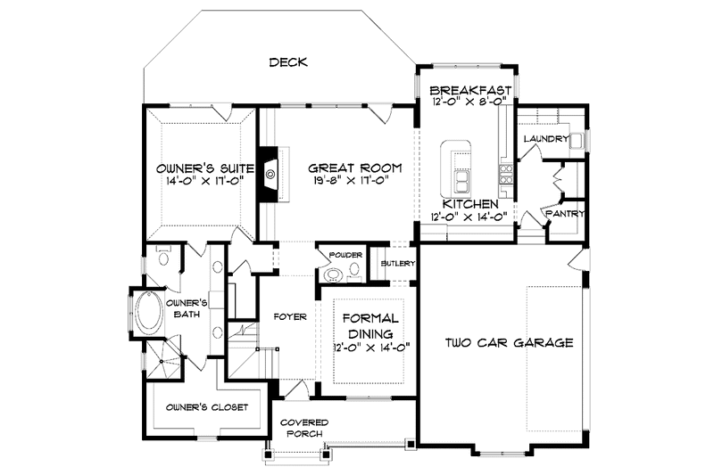 Home Plan - Floor Plan - Main Floor for Craftsman House Plan #413-903 - 4 bed, 3.5 bath