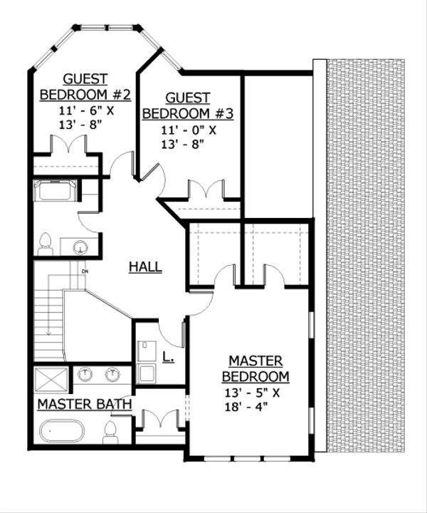 Contemporary Floor Plan - Upper Floor Plan #524-7