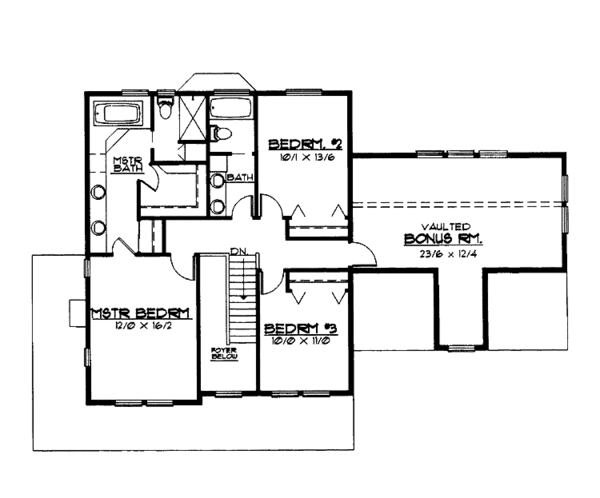 Architectural House Design - Country Floor Plan - Upper Floor Plan #997-17